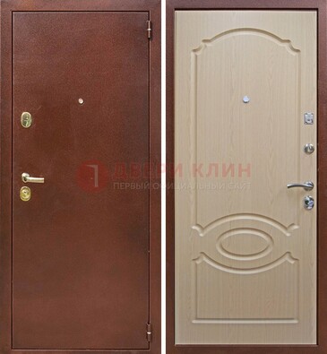 Коричневая металлическая дверь с порошковым окрасом ДП-76 в Наро-Фоминске