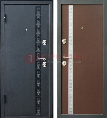 Черная стальная дверь с порошковым напылением ДП-9 в Наро-Фоминске