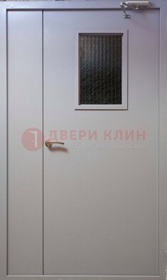 Белая железная подъездная дверь ДПД-4 в Наро-Фоминске