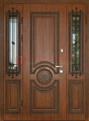 Парадная распашная стальная дверь Винорит со стеклом ДПР-106 в Наро-Фоминске