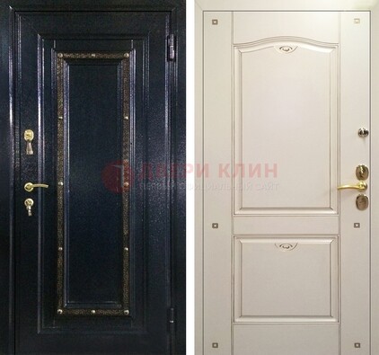 Парадная дверь с золотистым декором ДПР-3 в квартиру в Наро-Фоминске