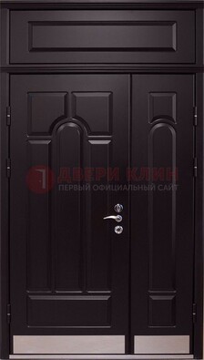 Парадная дверь с металлическими вставками ДПР-47 и фрамугой в Наро-Фоминске