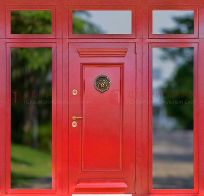 Красная парадная дверь для частного дома ДПР-88 в Наро-Фоминске