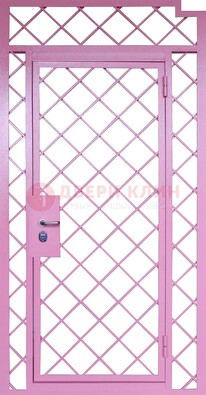 Розовая металлическая решетчатая дверь ДР-15 в Наро-Фоминске