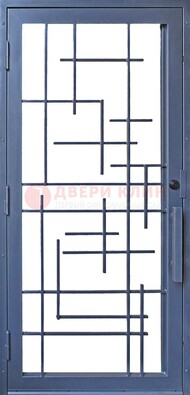 Современная железная решетчатая дверь синяя ДР-31 в Наро-Фоминске