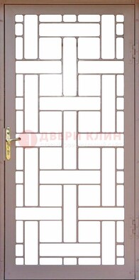 Коричневая металлическая решетчатая дверь для дома ДР-47 в Наро-Фоминске