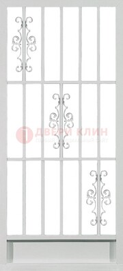 Белая железная решетчатая дверь ДР-9 в Наро-Фоминске