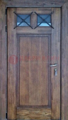 Металлическая дверь с Виноритом со стеклом и ковкой под старину ДСК-209 в Наро-Фоминске