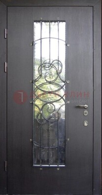 Остекленная стальная дверь с ковкой ДСК-26 в Белгороде