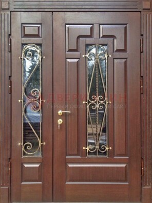 Стальная распашная дверь Винорит стекло и ковка ДСК-274 в Наро-Фоминске