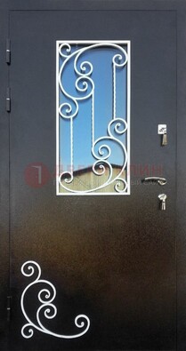 Входная дверь Порошок со стеклом и ковкой ДСК-278 в Наро-Фоминске