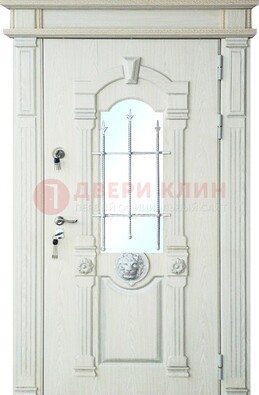 Герметичная входная дверь со стеклом и ковкой с украшением ДСК-64 в Наро-Фоминске