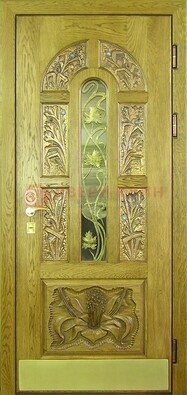 Металлическая дверь со стеклом и ковкой ДСК-90 в гостиницу в Наро-Фоминске