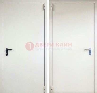Белая железная противопожарная дверь ДТ-16 в Наро-Фоминске