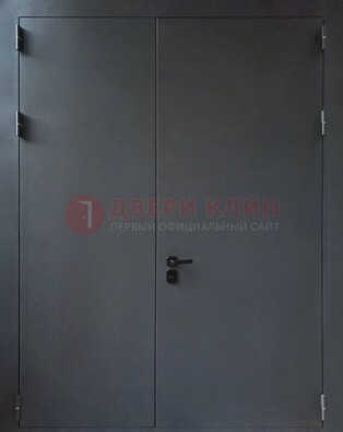 Черная распашная тамбурная дверь Порошок ДТМ-46 в Наро-Фоминске