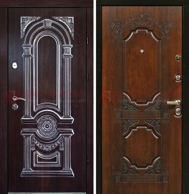 Железная дверь с виноритом в цвете Итальянский орех ДВТ-103 в Наро-Фоминске