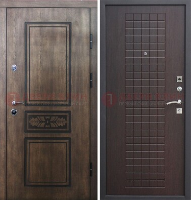 Входная резная дверь c МДФ и коричневой обратной стороной  ДM-1177 в Белгороде