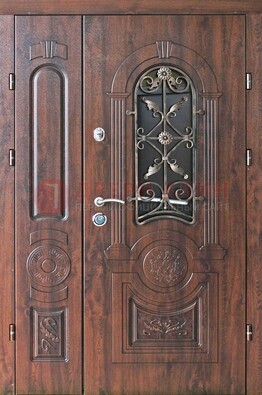Металлическая дверь с узором и виноритом ДВТ-146 в Можайске