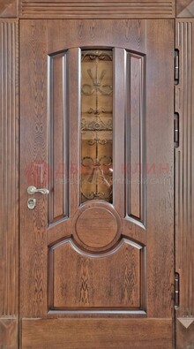 Входная дверь с виноритом и стеклом ДВТ-161 в Кубинке