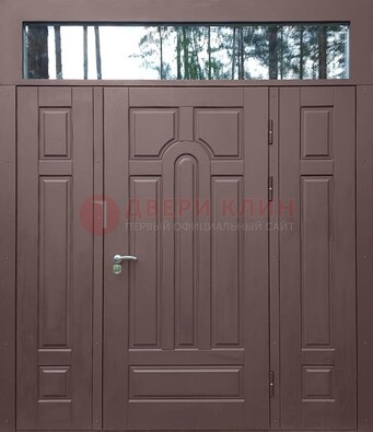 Парадная металлическая дверь с виноритом и стеклом ДВТ-167 в Чехове