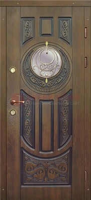Одностворчатая входная дверь с виноритом и стеклом ДВТ-193 в Наро-Фоминске