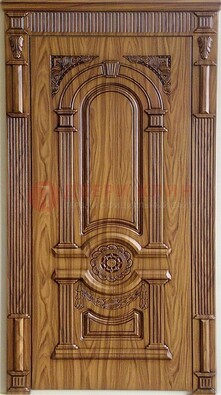 Коричневая металлическая дверь с виноритом ДВТ-61 в Наро-Фоминске
