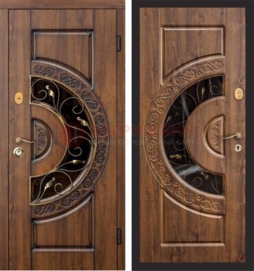 Металлическая дверь с виноритом и панелью Золотой Дуб ДВТ-71 в Наро-Фоминске