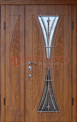 Входная классическая дверь с терморазрывом и коричневым МДФ ДВТ-76 в Наро-Фоминске