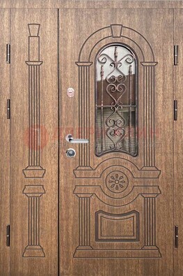Железная классическая дверь с терморазрывом и рисунком ДВТ-77 в Наро-Фоминске
