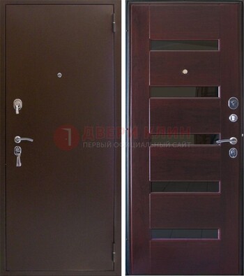 Темная железная дверь с зеркалом ДЗ-42 в Наро-Фоминске