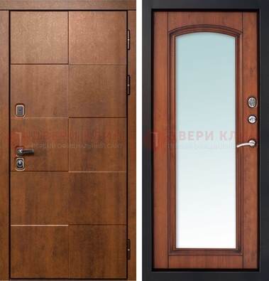 Белая филенчатая дверь с фрезерованной МДФ и зеркалом ДЗ-81 в Наро-Фоминске