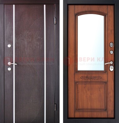 Входная дверь с МДФ и МДФ внутри с зеркалом ДЗ-88 в Наро-Фоминске