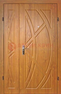 Полуторная металлическая дверь с МДФ золотой дуб ПЛ-17 в Наро-Фоминске
