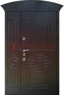 Темная полуторная железная дверь МДФ с узором ПЛ-22 в Наро-Фоминске
